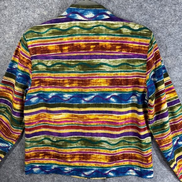 Coldwater Creek Rainbow Striped Zipper Cowgirl Cotton Western Jacket Small - Picture 11 of 16